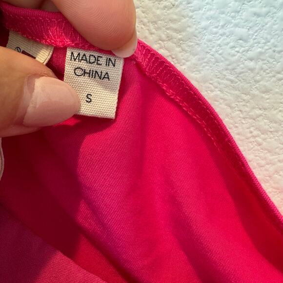 Anthropologie DOLAN Pink Ruched Single-Shoulder Asymmetric Blouse Small - Picture 10 of 15